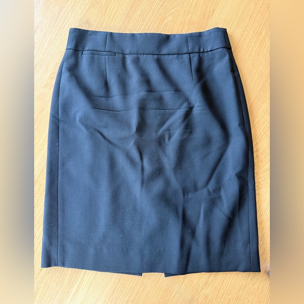 J.CrewPencil Skirt Black Wool Blend Classic Size 6